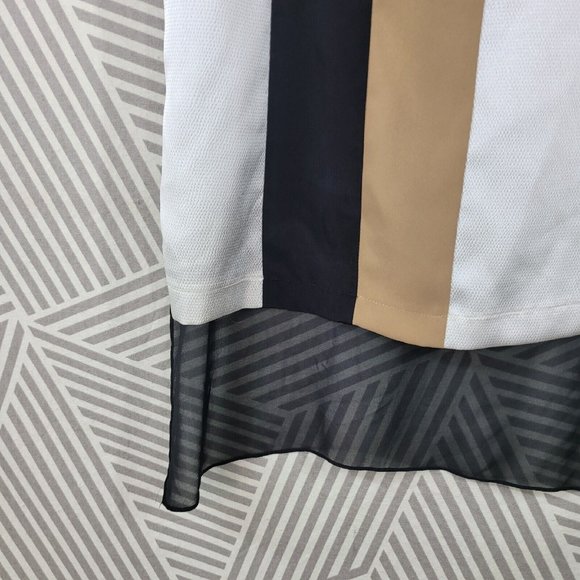 White House Black Market Shirt size Small Tunic top Color Block Assymetric - Picture 3 of 7